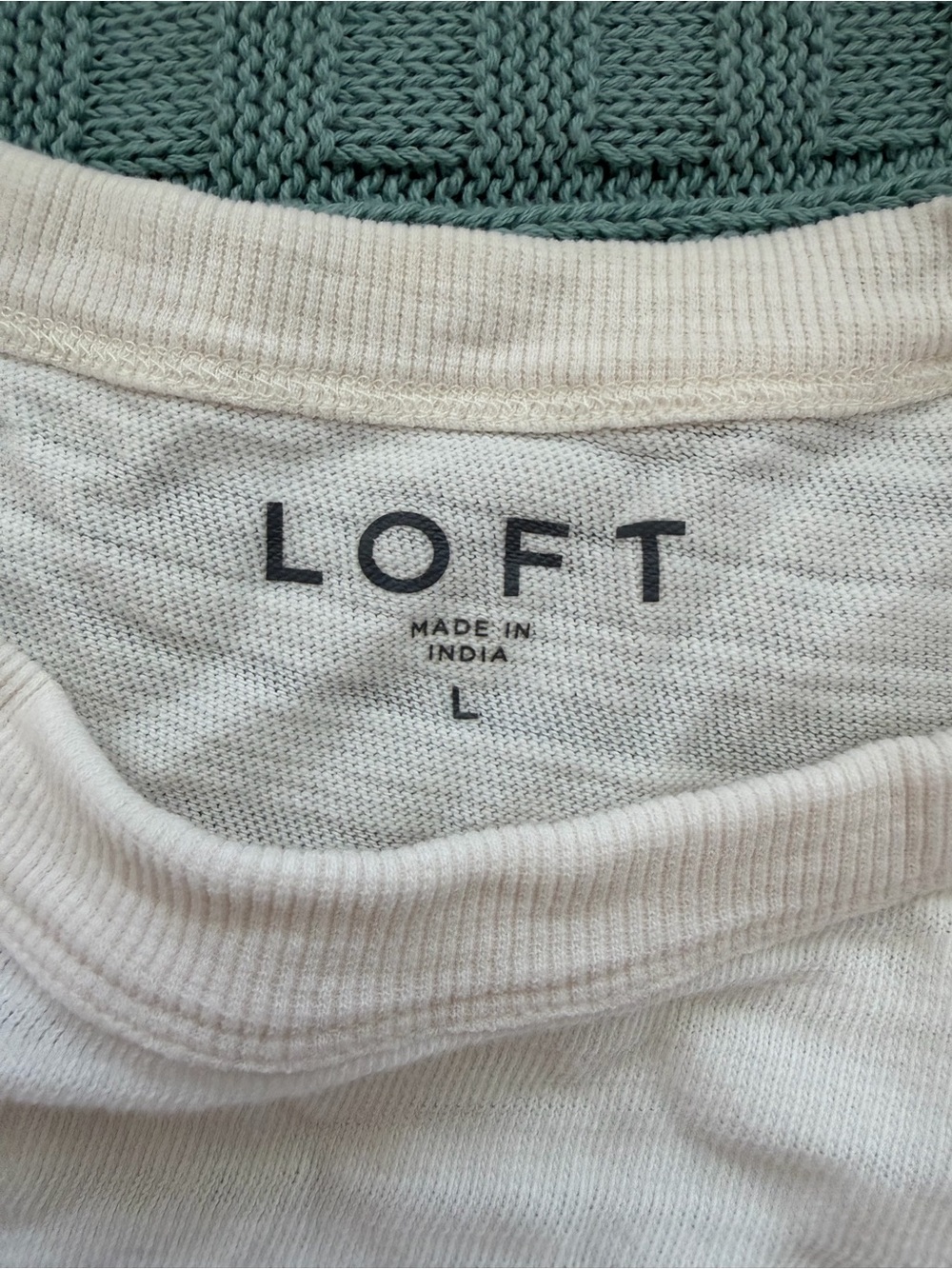 LOFT White Cotton Tank Top Size L - Picture 2 of 4